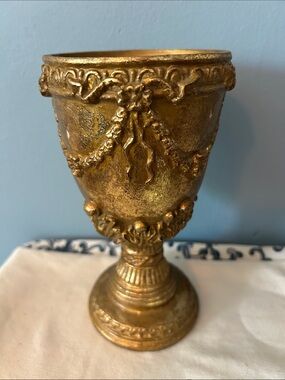 Ornate Gold Decorative Challis Cup Classic Home Accent